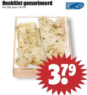 Dirk Heekfilet gemarineerd aanbieding