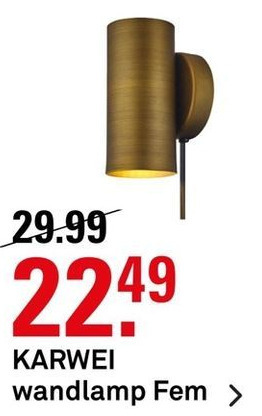 Karwei KARWEI wandlamp Fem aanbieding