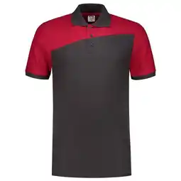 Welkoop Tricorp Bicolor Naden - Poloshirt - Donkergrijs/Rood aanbieding