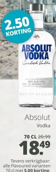 Mitra Absolut Vodka aanbieding