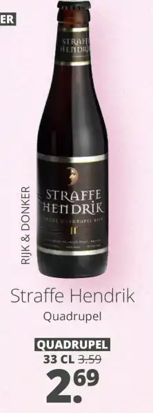 Mitra Straffe Hendrik Quadrupel aanbieding