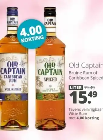 Mitra Old Captain Bruine Rum of Caribbean Spiced aanbieding