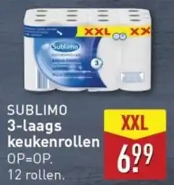 ALDI Sublimo 3-laags keukenrollen aanbieding