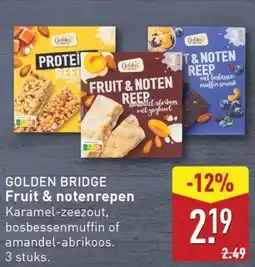 ALDI Golden bridge fruit & notenrepen aanbieding