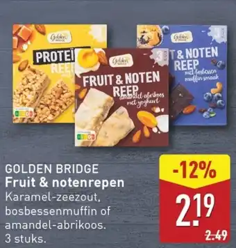 ALDI Golden bridge fruit & notenrepen aanbieding