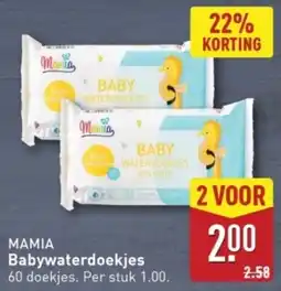 ALDI Mamia Babywaterdoekjes aanbieding