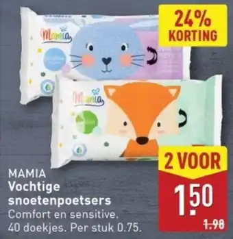ALDI Mamia Vochtige snoetenpoetsers aanbieding