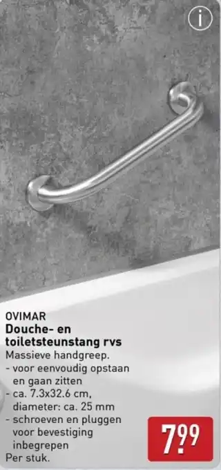 ALDI Ovimar douche en toiletsteunstang rvs aanbieding