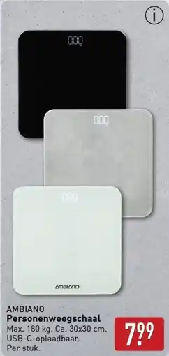 ALDI Ambiano personenweegschaal aanbieding
