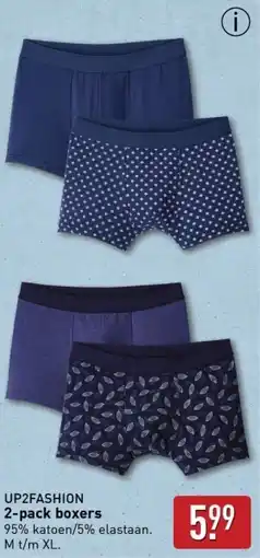 ALDI UP2FASHION 2 pack boxers aanbieding