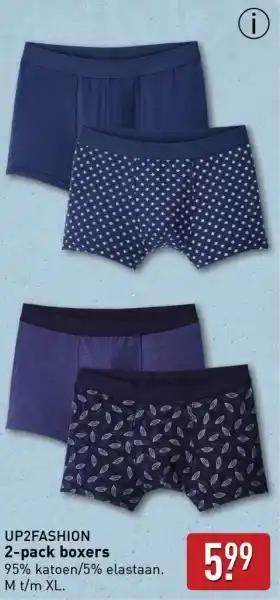 ALDI UP2FASHION 2 pack boxers aanbieding