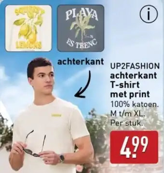 ALDI UP2FASHION achterkant T shirt met print aanbieding