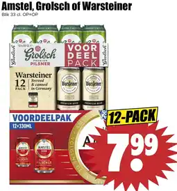 Dirk Amstel, Grolsch of Warsteiner aanbieding