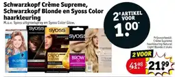 Kruidvat Schwarzkopf Crème Supreme, Schwarzkopf Blonde en Syoss Color haarkleuring aanbieding