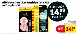 Kruidvat Wilkinson Intuition Sensitive Care XXL en Complete XL aanbieding