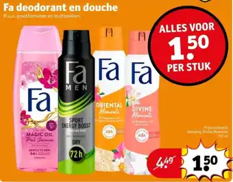 Kruidvat Fa deodorant en douche aanbieding