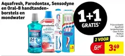Kruidvat Aquafresh, Parodontax, Sensodyne en Oral-B handtanden borstels en mondwater aanbieding