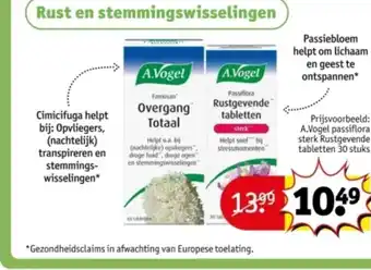 Kruidvat A.Vogel passiflora sterk Rustgevende tabletten aanbieding