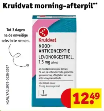 Kruidvat Kruidvat morning-afterpil aanbieding