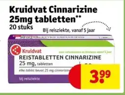 Kruidvat Kruidvat Cinnarizine 25mg tabletten aanbieding