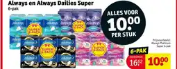 Kruidvat Always en Always Dailies Super aanbieding
