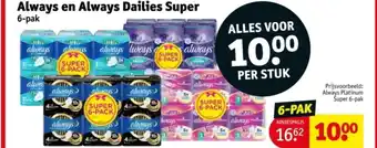 Kruidvat Always en Always Dailies Super aanbieding