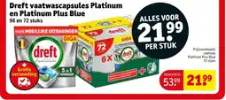 Kruidvat Dreft vaatwascapsules Platinum en Platinum Plus Blue aanbieding