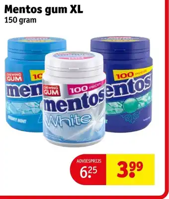 Kruidvat Mentos gum XL aanbieding