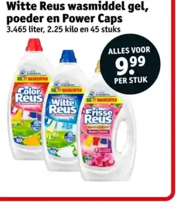 Kruidvat Witte Reus wasmiddel gel, poeder en Power Caps aanbieding