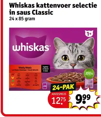Kruidvat Whiskas kattenvoer selectie in saus Classic aanbieding
