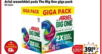 Kruidvat Ariel wasmiddel pods The Big One giga pack aanbieding