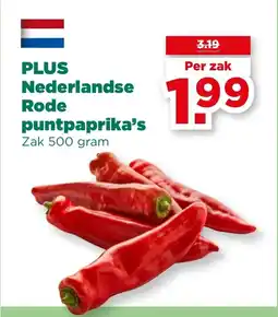 PLUS PLUS Nederlandse Rode puntpaprika's aanbieding