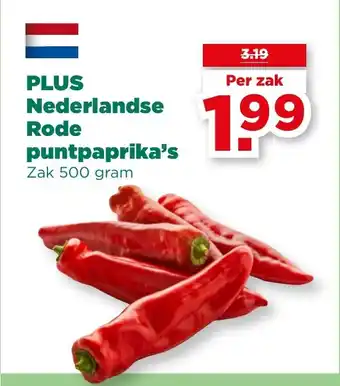 PLUS PLUS Nederlandse Rode puntpaprika's aanbieding