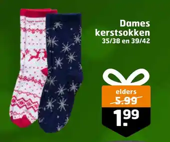 Trekpleister Dames kerstsokken aanbieding