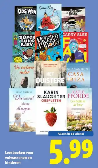 Lidl Leesboeken voor volwassenen en kinderen aanbieding