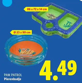 Lidl PAW PATROL Pierenbadje aanbieding