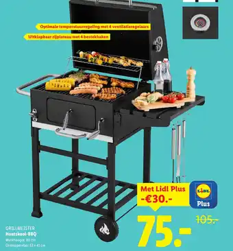 Lidl GRILLMEISTER HoutskoolBBQ aanbieding