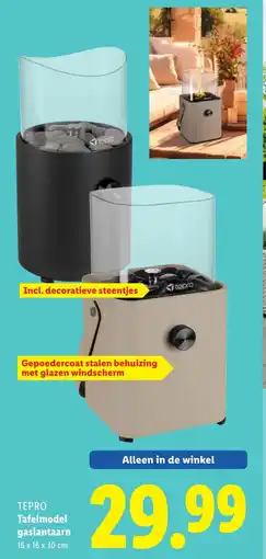 Lidl TEPRO Tafelmodel gaslantaarn aanbieding