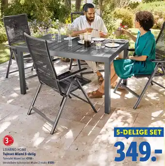 Lidl LIVARNO HOME Tuinset Miami 5 delig aanbieding