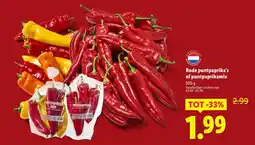 Lidl Rode puntpaprika's of puntpaprikamix aanbieding