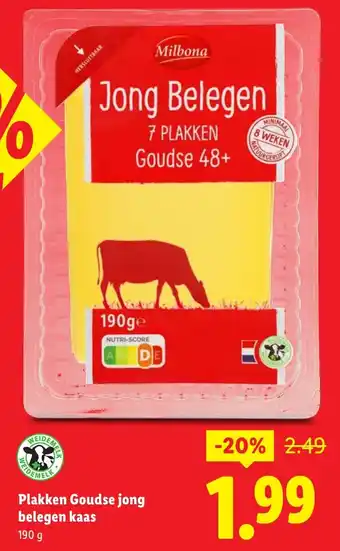 Lidl Plakken Goudse jong belegen kaas aanbieding