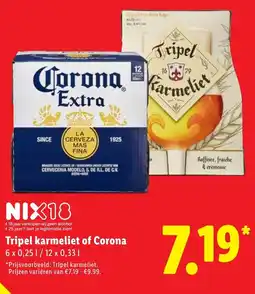 Lidl Tripel karmeliet of Corona aanbieding