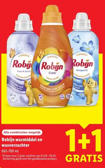Lidl Robijn wasmiddel en wasverzachter aanbieding