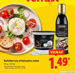 Lidl Buffelburrata of balsamico crème aanbieding