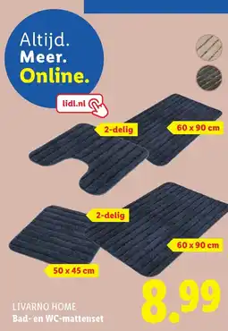 Lidl Livarno home Bad en WC mattenset aanbieding
