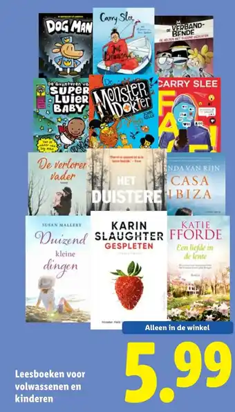 Lidl Leesboeken voor volwassenen en kinderen aanbieding
