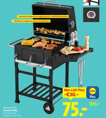 Lidl Grillmeister houtskool bbq aanbieding