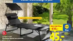 Lidl Livarno home Aluminium ligstoel met zonnedak aanbieding