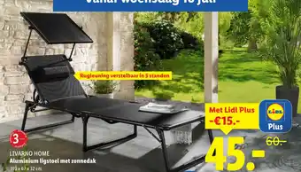 Lidl Livarno home Aluminium ligstoel met zonnedak aanbieding
