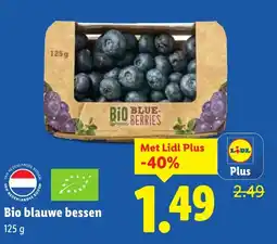 Lidl Bio blauwe bessen aanbieding